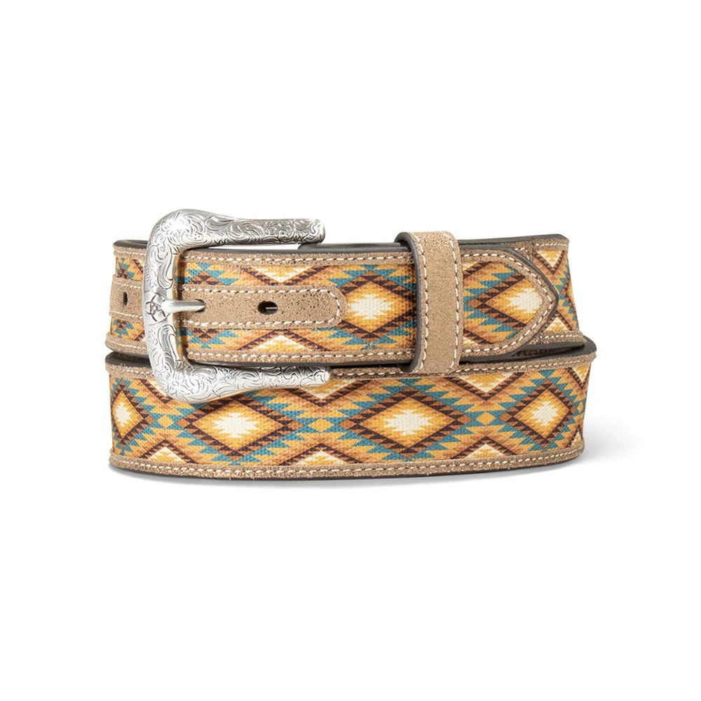 ARIAT WMNS SOUTHWEST DIAMOND INLAY BELT BROWN