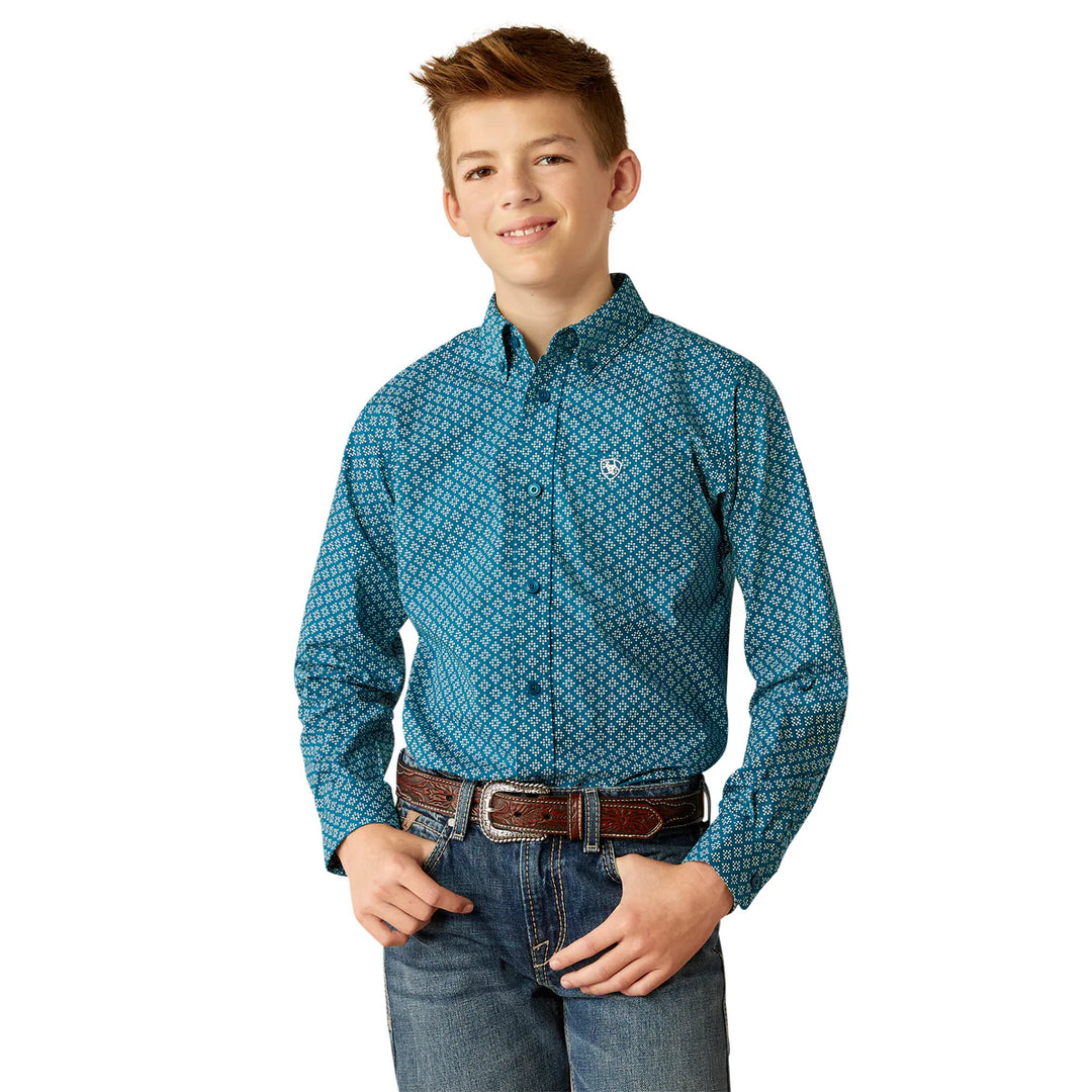 ARIAT BYS PETEY SHIRT DARK TEAL