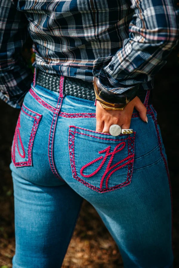 H&H INDIANA ULTRA HIGH RISE HOT PINK JEAN