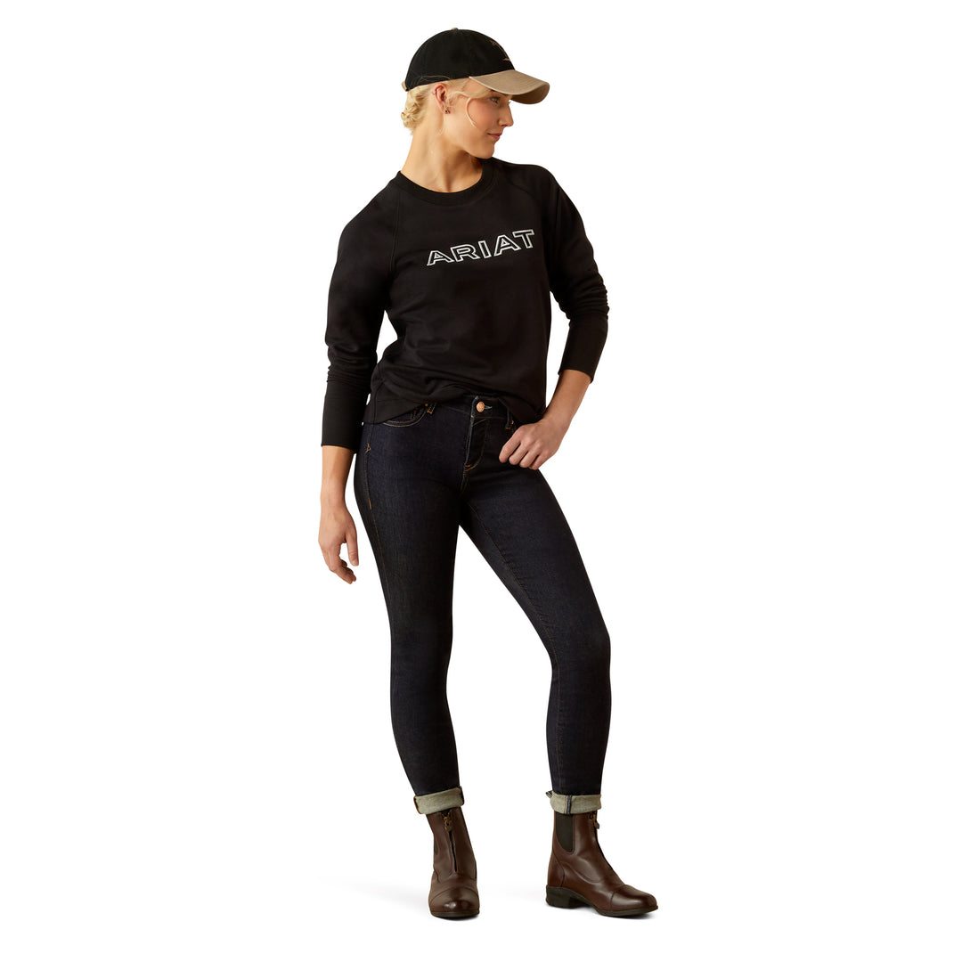 ARIAT WMNS BENICIA TEAM SWEATSHIRT BLACK TEAM