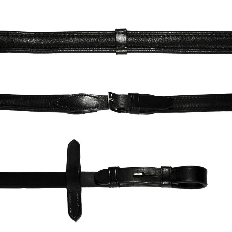 Pony Padded Nappa Reins Black