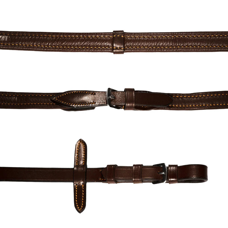 Pony Padded Nappa Leather Reins Oak Brown