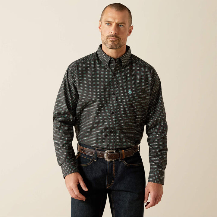 ARIAT MNS BELMONT LS SHIRT BLACK