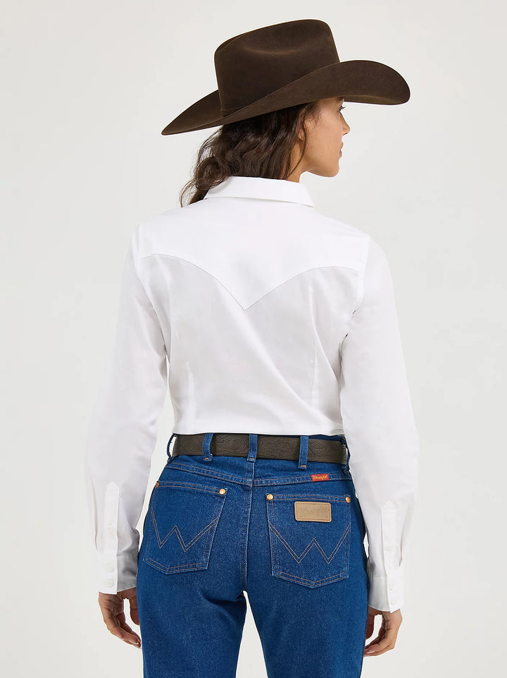 WRANGLER WMNS RETRO WESTERN CREAM SHIRT 112358013