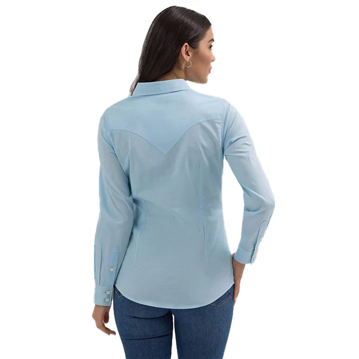 WRANGLER WMNS RETRO WESTERN LIGHT BLUE SHIRT 112358015