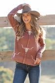 PURE WESTERN WMNS VEOLA KNITTED PULLOVER