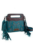 WRANGLER EMBROIDERED FRINGE CROSSBODY BAG