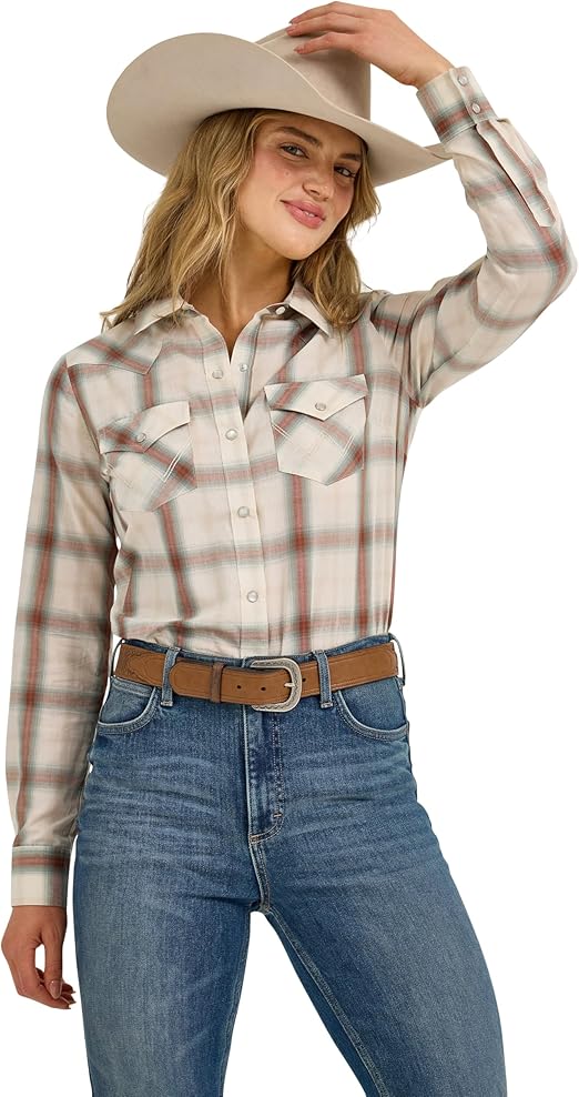 WRANGLER WMNS WESTERN SNAP LONG SLEEVE SHIRT