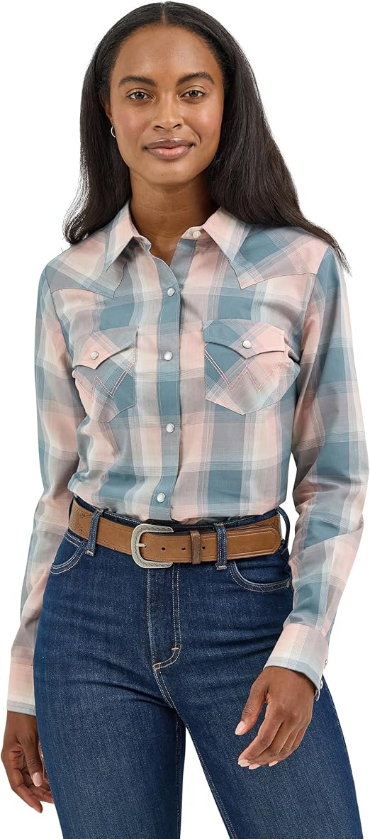 WRANGLER WMNS WESTERN SNAP LONG SLEEVE SHIRT