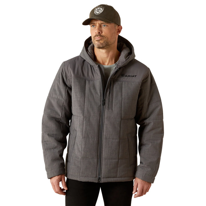 ARIAT MNS CRIUS HOODED INSULATED JACKET GREY