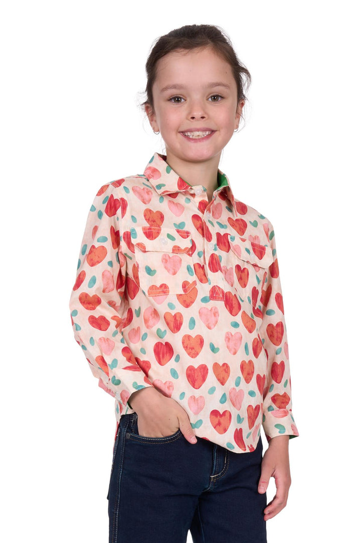 HARD SLOG KIDS MIRA 1/2 PLACKET LONG SLEEVE SHIRT