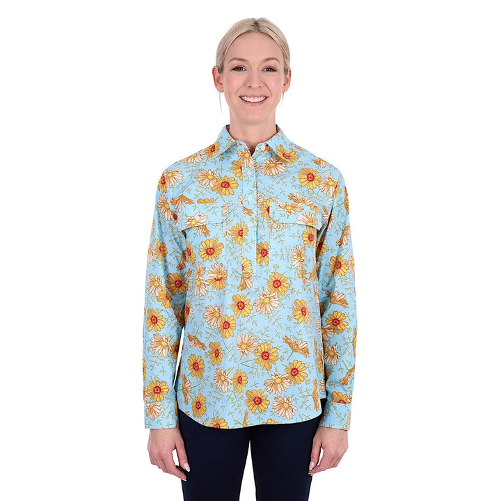 HARD SLOG WMNS SUNDAY HALF PLKT SHIRT