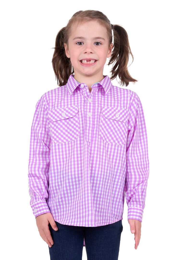 KIDS AYLA1/2 PLKT LS SHIRT
