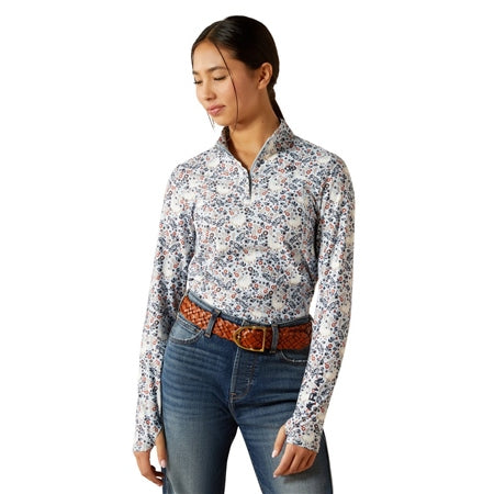 ARIAT GLS LOWELL 3.0 LS 1/4 ZIP POSEY PONY PRINT