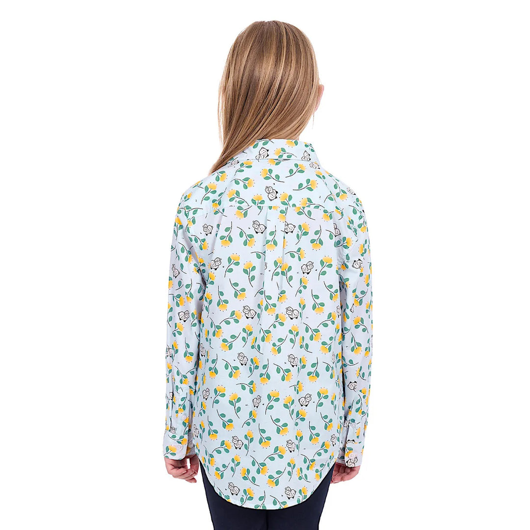 KIDS SUZIE 1/2 PLKT LS SHIRT LIGT BLUE