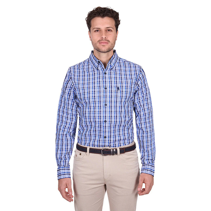 MENS ANDREW LS SHIRT -NAVY/BLUE