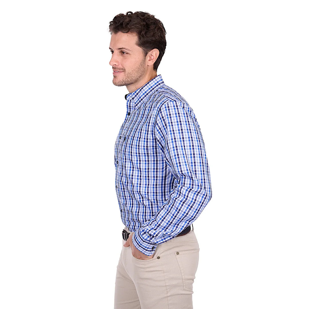 MENS ANDREW LS SHIRT -NAVY/BLUE