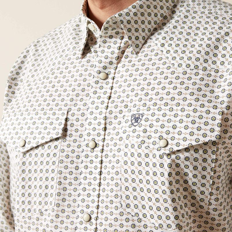 ARIAT MENS FENN SNAP LS SHIRT WHITE