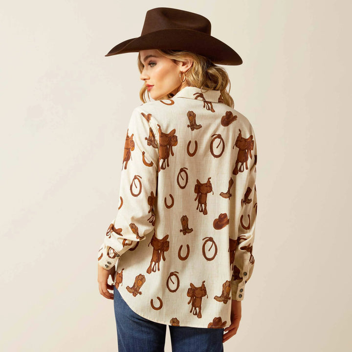 ARIAT WMNS HOMESTYLE SHIRT RODEO SPUR PRINT