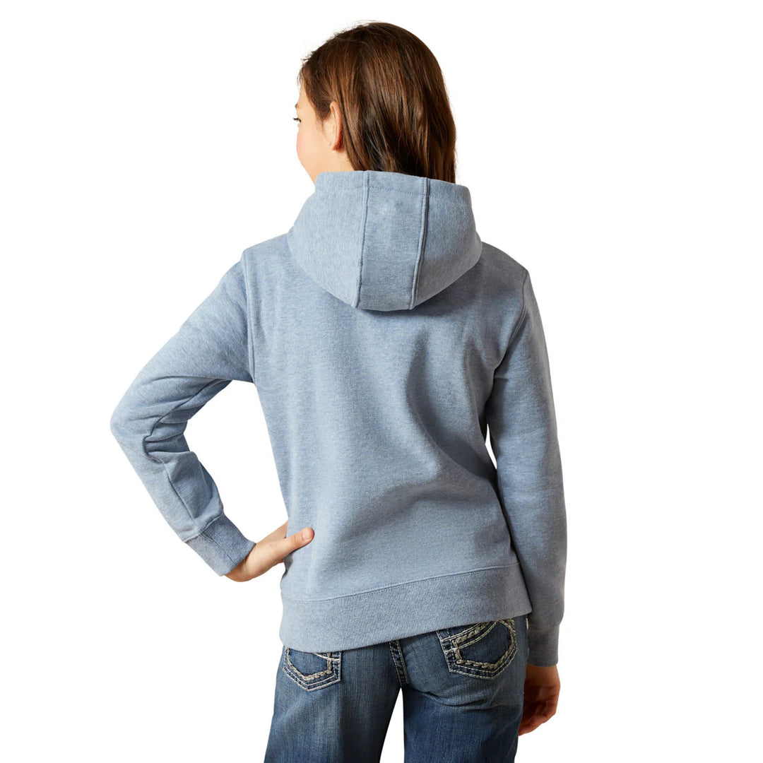 ARIAT YOUTH GIRLS 2.0 HOODIE INDIGO HEATHER