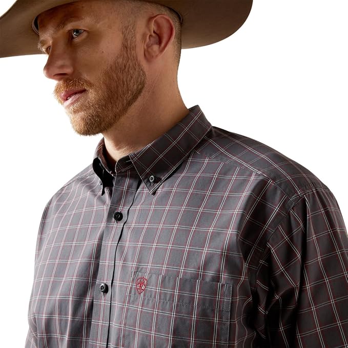 ARIAT MNS PRO SERIES TUCKER LS SHIRT GREY
