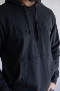 ARIAT MNS EMBOSSED LOGO HOODIE BLACK