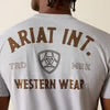ARIAT MNS OUTLINE SHOP SS TEE PEWTER