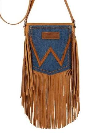 WRANGLER DENIM POCKET FRINGE BAG