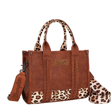 WRANGLER LEOPARD PRINT CROSSBODY BAG- TAN