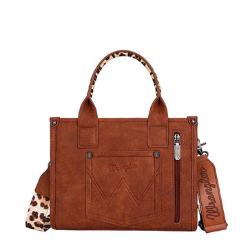 WRANGLER LEOPARD PRINT CROSSBODY BAG- TAN