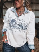 ARIAT WMNS TRAVELER 1/2 ZIP SWEATSHIRT SEA SALT