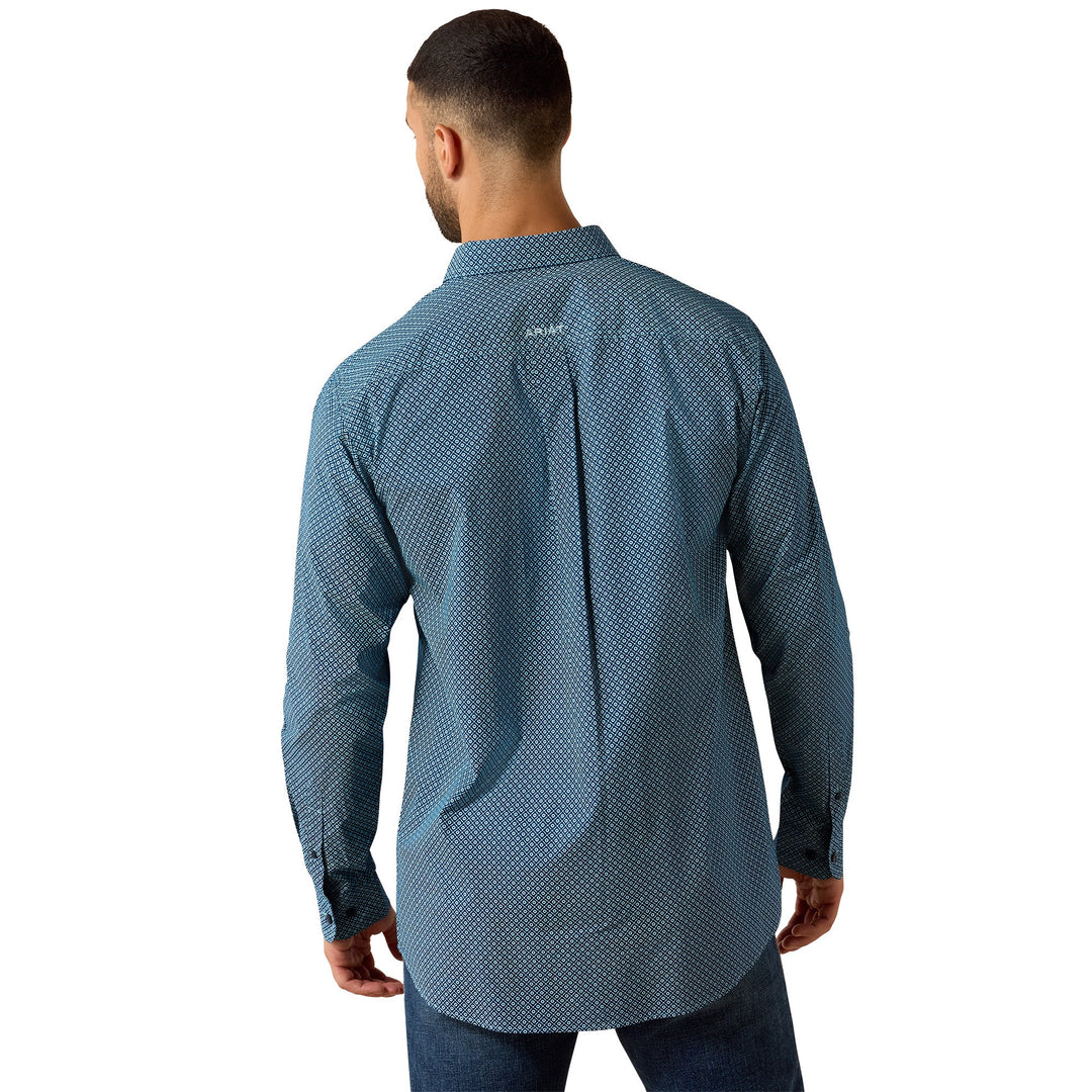ARIAT MNS JORDI FITTED LS SHIRT POSEIDON GEO PRINT