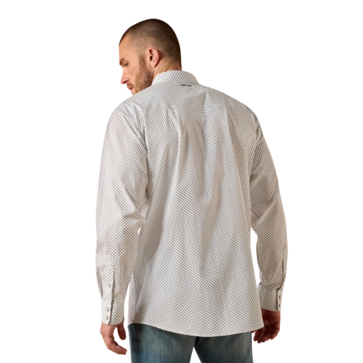 ARIAT MNS WRINKLE FREE ANTHONY CLASSIC FIT SNAP LS SHIRT WHITE MEDALLION PRINT
