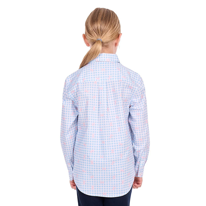 KIDS LILLIA 1/2 PLKT LS SHIRT -HARD SLOG