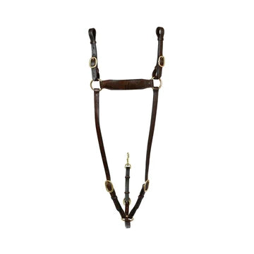 SYD HILL STOCKMAN BREASTPLATE WITH RINGS AND HEADCHECK BROWN