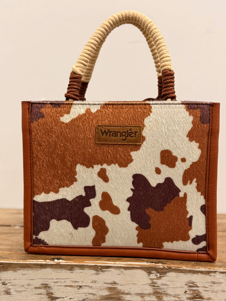WRANGLER COW PRINT TASSEL CROSSBODY BAG