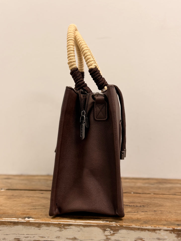 WRANGLER COW PRINT TASSEL CROSSBODY BAG