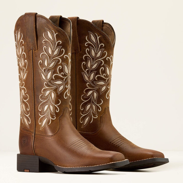 ARIAT ROUND UP HOLLY WESTERN WIDE SQUARE TOE