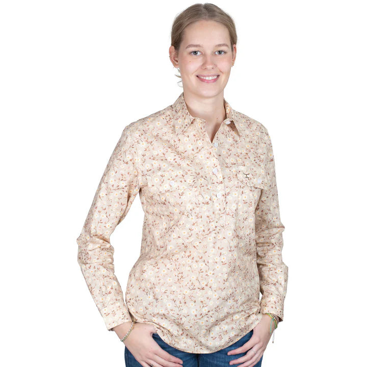 JUST COUNTRY WMNS GEORGIE HALF BUTTON SHIRT