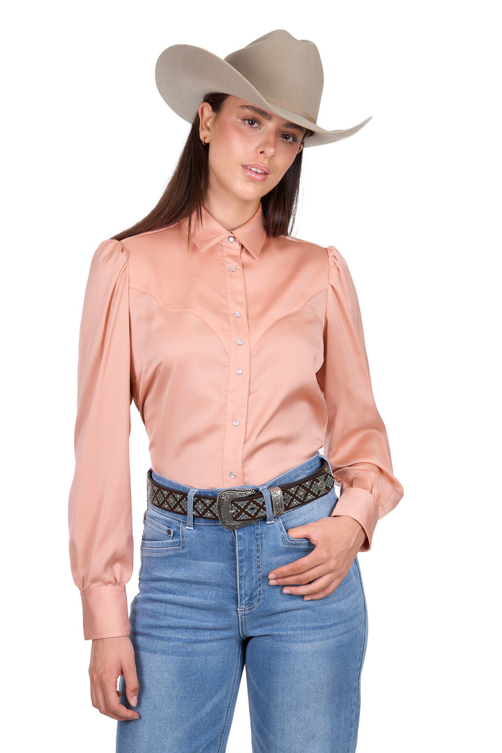 WOMANS WRANGLER SCARLET LS SHIRT