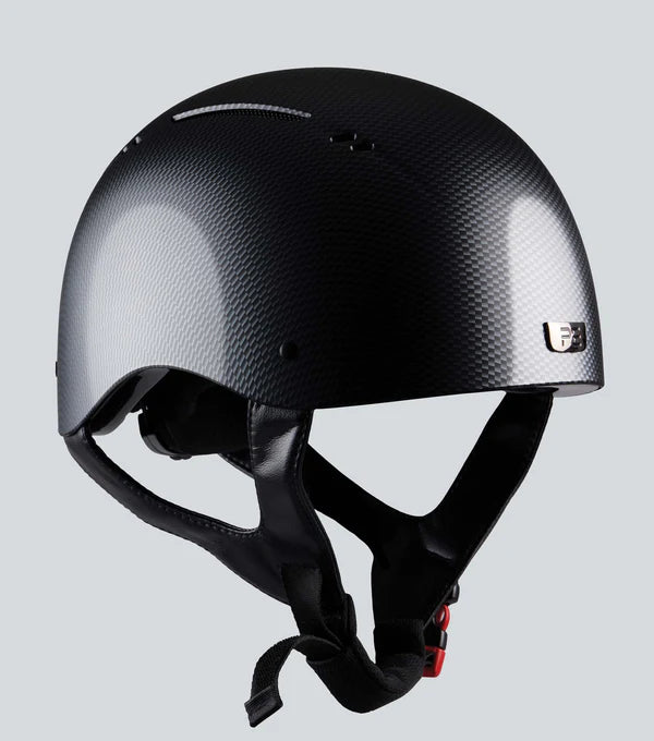 PREMIER EQUINE GLOSS JOCKEY SKULL CARBON SHIELD BLK
