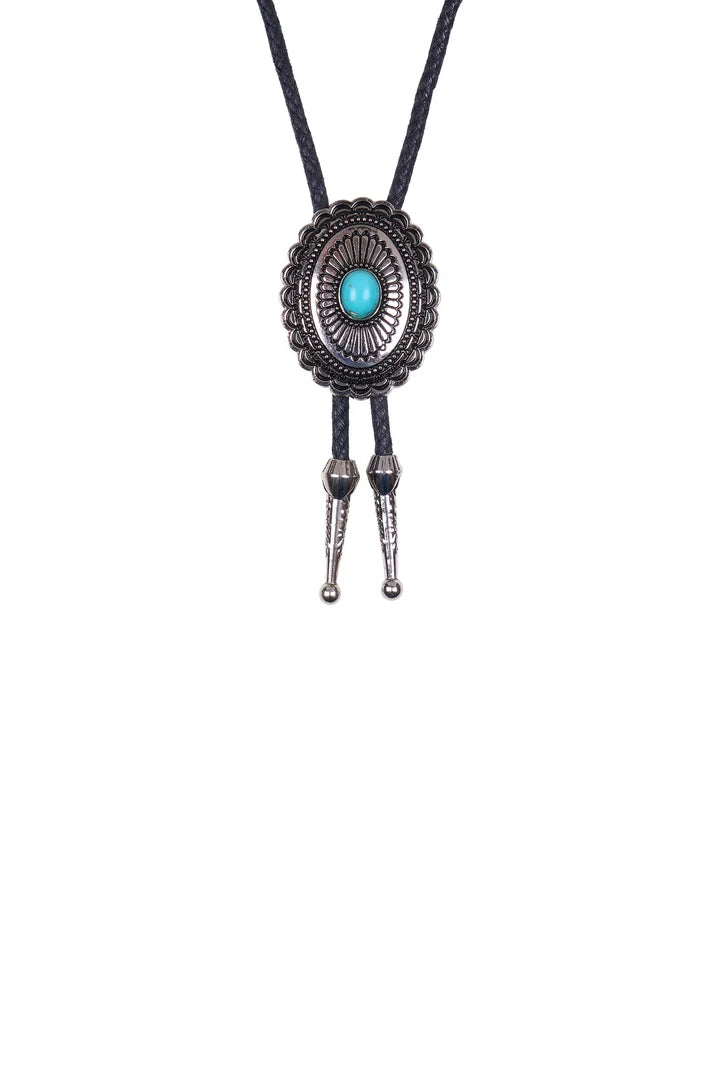 TURQUOISE STONE BOLO TIE