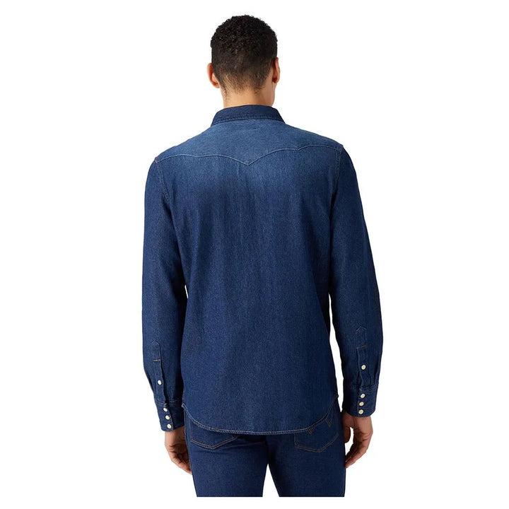 WRANGLER MENS DENIM LONG SLEEVE SHIRT